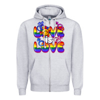Heather Grey Love is love Zipper Hoodie - FaDigitalArtStudio
