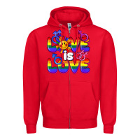 Red Love is love Zipper Hoodie - FaDigitalArtStudio