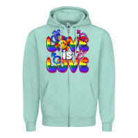 Seafoam Love is love Zipper Hoodie - FaDigitalArtStudio