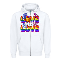 White Love is love Zipper Hoodie - FaDigitalArtStudio