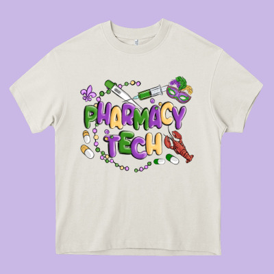 Pharmacy Tech Heavy Core Tee Designed By Maliassmallbusiness