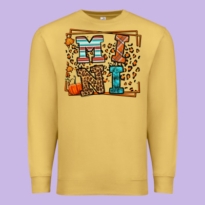Fall Autumn Leopard Mini Premium Sweatshirt Designed By Lillyallendesigns