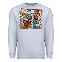 Heather Grey Fall Autumn Leopard Mini Premium Sweatshirt - LillyAllenDesigns