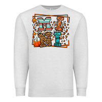 Oatmeal Heather Fall Autumn Leopard Mini Premium Sweatshirt - LillyAllenDesigns