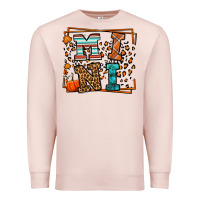 Pale Pink Fall Autumn Leopard Mini Premium Sweatshirt - LillyAllenDesigns