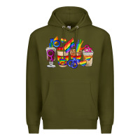 Army Green lgbt coffee cups Premium Hoodie - FaDigitalArtStudio