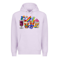 Lilac lgbt coffee cups Premium Hoodie - FaDigitalArtStudio