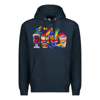 Navy lgbt coffee cups Premium Hoodie - FaDigitalArtStudio