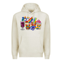Oatmeal Heather lgbt coffee cups Premium Hoodie - FaDigitalArtStudio