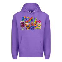 Purple lgbt coffee cups Premium Hoodie - FaDigitalArtStudio