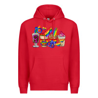 Red lgbt coffee cups Premium Hoodie - FaDigitalArtStudio