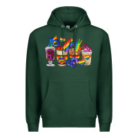 Sports Green lgbt coffee cups Premium Hoodie - FaDigitalArtStudio