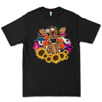 Black baby cow flower Premium Tee - NancyCooperArtShop