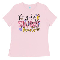 Bubblegum Pink my bus full of sweet hearts Ladies Tee - MaliasSmallBusiness