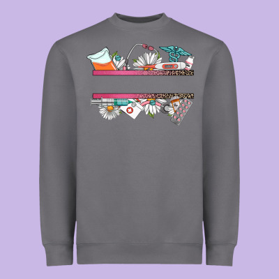 Custom Name Nurse Heavyweight Sweatshirt Designed By Cowgirlartshop