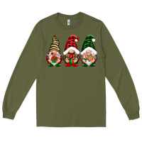 Army Green Christmas gnomes Long Sleeve Tee - NancyCooperArtShop