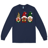 Navy Christmas gnomes Long Sleeve Tee - NancyCooperArtShop