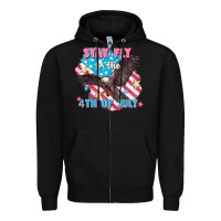 Black Stay fly for the 4th of July Zipper Hoodie - FaDigitalArtStudio