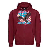 Burgundy Stay fly for the 4th of July Zipper Hoodie - FaDigitalArtStudio