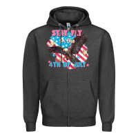 Charcoal Heather Stay fly for the 4th of July Zipper Hoodie - FaDigitalArtStudio
