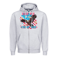 Heather Grey Stay fly for the 4th of July Zipper Hoodie - FaDigitalArtStudio