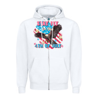 White Stay fly for the 4th of July Zipper Hoodie - FaDigitalArtStudio