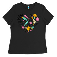 Black vanilla eggs sugar cocoa and kitchen heart Ladies Tee - MaliasSmallBusiness