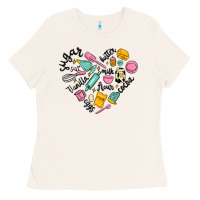 Bone vanilla eggs sugar cocoa and kitchen heart Ladies Tee - MaliasSmallBusiness