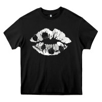 Black soccer lips Heavy Core Tee - AdoDesignShop