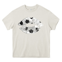 Cream soccer lips Heavy Core Tee - AdoDesignShop