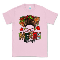 Bubblegum Pink Christmas merry mama messy bun Classic Tee - Jasminsmagicworld