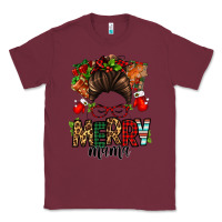 Burgundy Christmas merry mama messy bun Classic Tee - Jasminsmagicworld