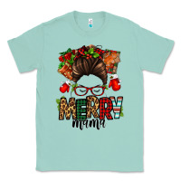 Christmas Merry Mama Messy Bun Classic Tee | Teevron