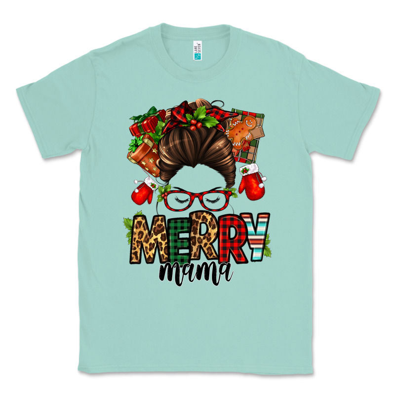 Christmas Merry Mama Messy Bun Classic Tee by Jasminsmagicworld | Teevron