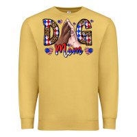 Antique Gold America Dog Mama Premium Sweatshirt - CowhideDigitalArt