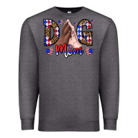 Charcoal Heather America Dog Mama Premium Sweatshirt - CowhideDigitalArt