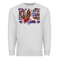 Dove Grey America Dog Mama Premium Sweatshirt - CowhideDigitalArt