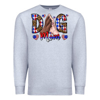 Heather Grey America Dog Mama Premium Sweatshirt - CowhideDigitalArt