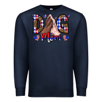 Navy America Dog Mama Premium Sweatshirt - CowhideDigitalArt