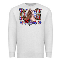 Oatmeal Heather America Dog Mama Premium Sweatshirt - CowhideDigitalArt