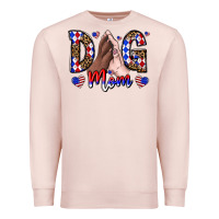 Pale Pink America Dog Mama Premium Sweatshirt - CowhideDigitalArt