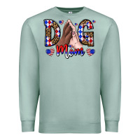 Seafoam America Dog Mama Premium Sweatshirt - CowhideDigitalArt