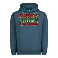 Pigment Midnight Navy Merry Drink I Am Christmas Urban Hoodie - Artiststas