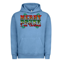 Pigment Pebble Blue Merry Drink I Am Christmas Urban Hoodie - Artiststas