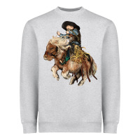 Heather Grey Midilli little Cowboy kid rodeo Heavyweight Sweatshirt - HowdyJamesFarm