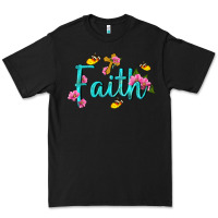 Black faith with flower and butterfly Premium Tee - NancyCooperArtShop