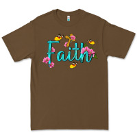 Cacao faith with flower and butterfly Premium Tee - NancyCooperArtShop