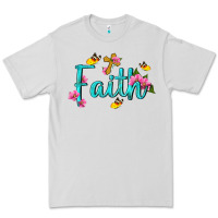 Dove Grey faith with flower and butterfly Premium Tee - NancyCooperArtShop
