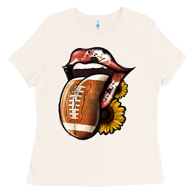 Football Tongue Ladies Tee by Jasminsmagicworld | Teevron