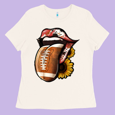 Football Tongue Ladies Tee Designed By Jasminsmagicworld